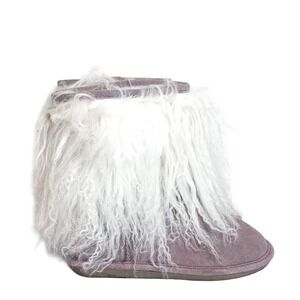 Call It Spring Womens Sagitta Mongolian Fur Suede Boots Size 6 Fuzzy Sheepskin
